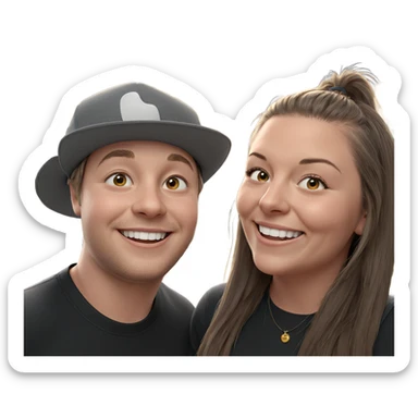 smiling girl and boy outdoors sticker