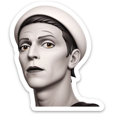 monochrome portrait of a boy sticker