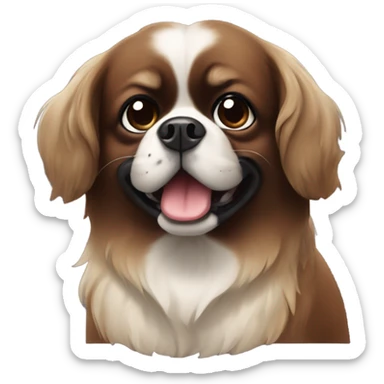 Dark Brown tibetan spaniel  sticker