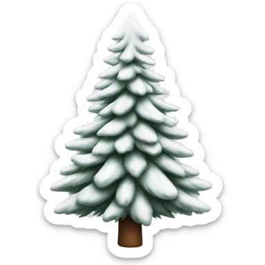  actual white fir christmas tree isolated.  sticker