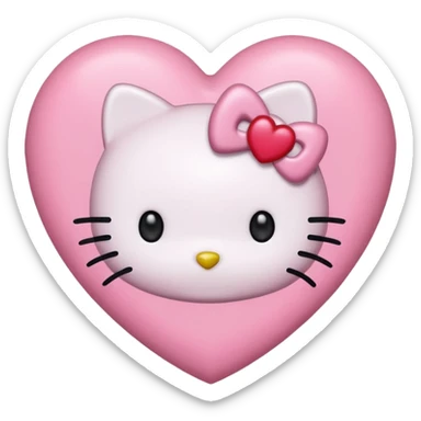 Hello kitty heart pink sticker