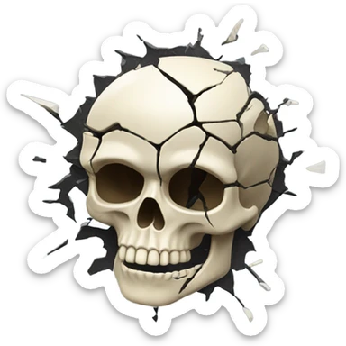 a skulls head exploding sticker