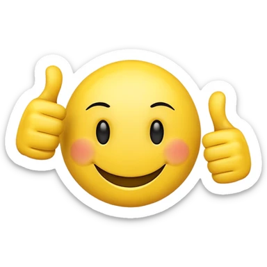 Smiley face thumbing up whit both hands sticker