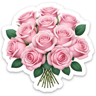 A beautiful cute pretty aesthetic pastel pink rose bouquet sticker