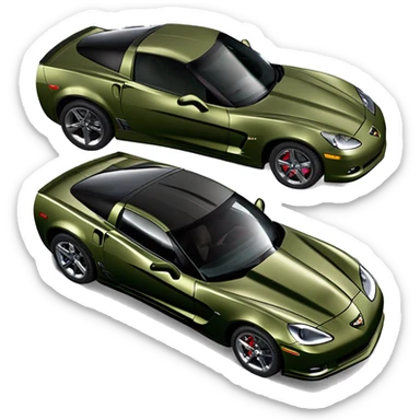 Chevrolet Corvette C6 hard top 2008 Z06 army green sticker