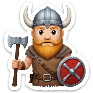 realistic Danish Viking with an ax in his hands sticker