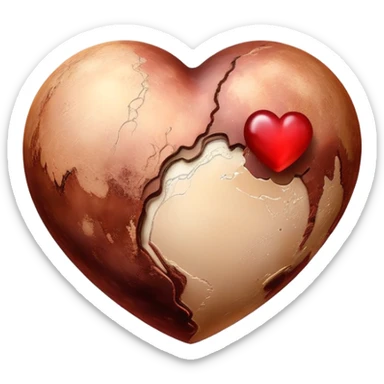 heart shape pluto planet sticker