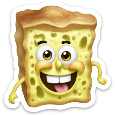 spongebob like an emoji very sharp, apple iOS style,  sticker