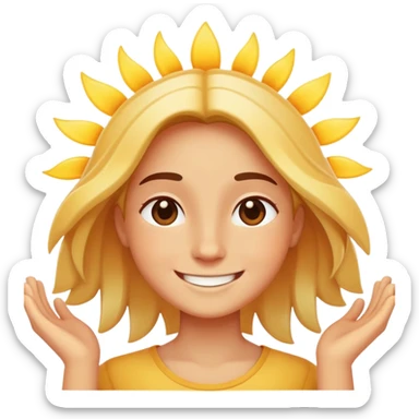 happy person with sunshine and positive vibes sticker