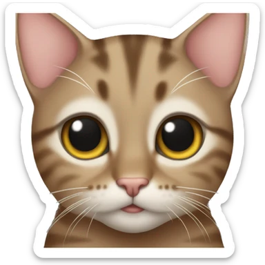 tabby cat with cute eyes and little wings  sticker