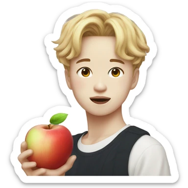 Jimin with apple sticker