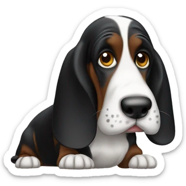 Black basset hound sticker