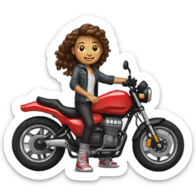 Ado de 14 ans avec moto rouge sticker