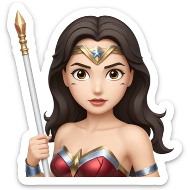 Wonder Woman holding white baton sticker