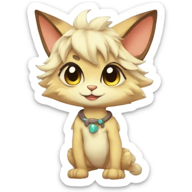 Anthro cool cute kawaii LiLaiRa-Modern-Vernid-Fakémon Full Body sticker