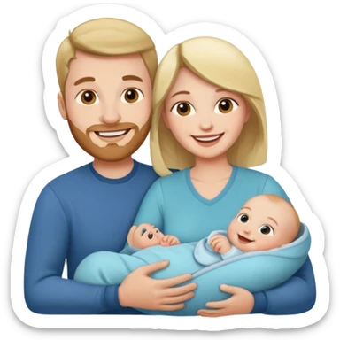 husband wife baby sticker