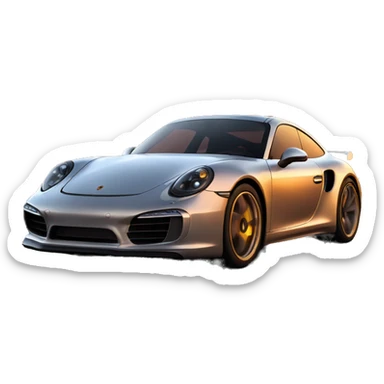 Porsche in a sunset  sticker