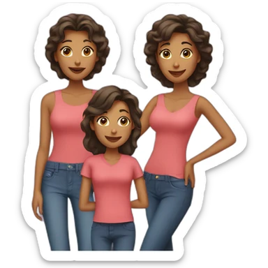 one mother and two adult daughters sticker