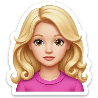 Elle woods with wavy blonde hair  sticker