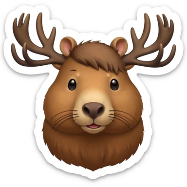 Capibara con cuernos de venado sticker