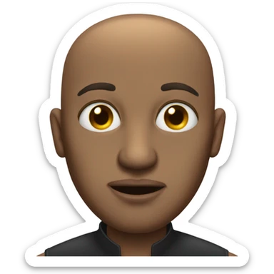 One eyed bald man with big lips sticker