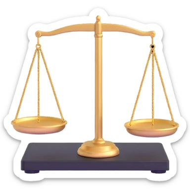 balance scale with gold in both trays sticker