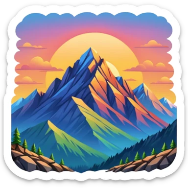 mountain sunrise sticker