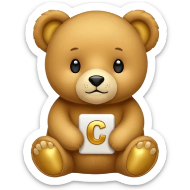 Osito con letta c al lado sticker