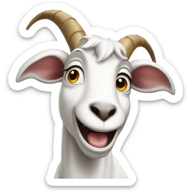 Crying laughing goat sticker
