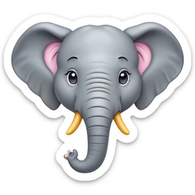 Cinematic Comical Elephant Portrait Emoji, Head tilted dramatically with an exaggeratedly amused expression, featuring a striking gray hide with whimsical wrinkles and wide, expressive eyes full of playful disbelief, Simplified yet hilariously expressive features, highly detailed, glowing with a slightly sassy glow, high shine, dramatic yet playful, stylized with an air of cheeky mischief, bright and endearing, soft glowing outline, capturing the essence of a spirited and over-the-top elephant, so meme-worthy it feels like it could trumpet its way into internet fame instantly! sticker