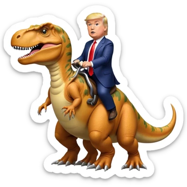 Donald Trump riding T-rex sticker