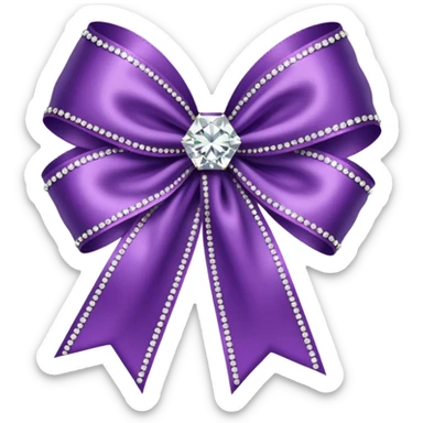 purple ribbon with diamonds sticker