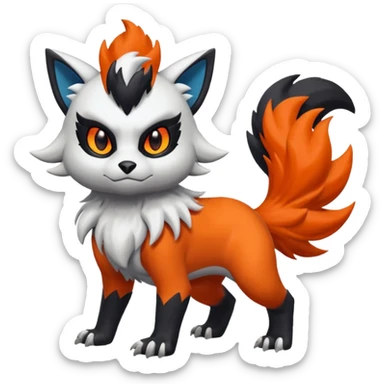 Skuntank-Litten-Absol-Sprigatito-fusion, full body sticker
