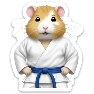Boy hamster in judo gi  sticker