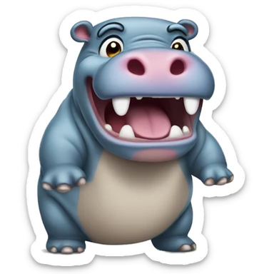 baby hippo angry screaming full body sticker