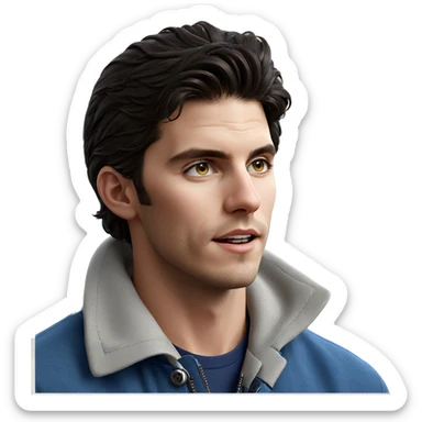 moody portrait of a man sticker