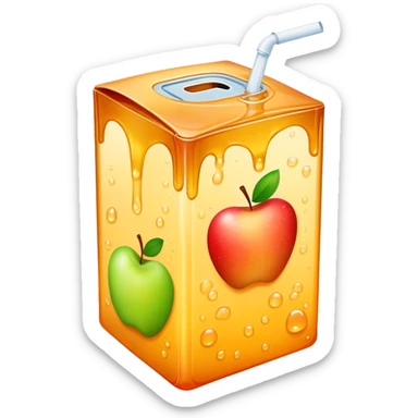 Apple juice box sticker