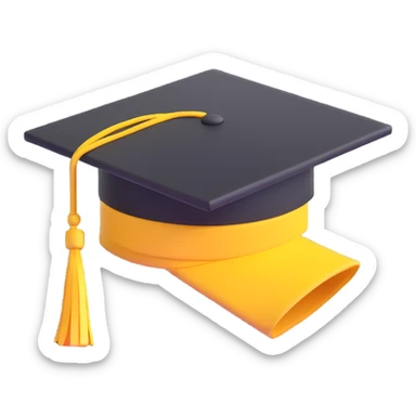 yellow graduation cap sticker