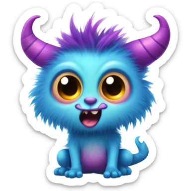 kind funny baby monster sticker