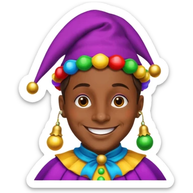 Dark brown skin jester  sticker