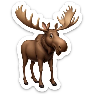 Moose crossing a road sticker