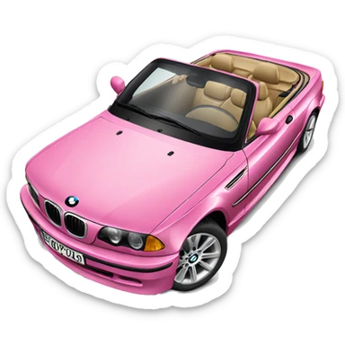 pink convertible 128i bmw sticker