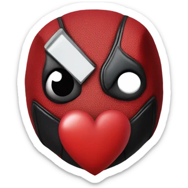 Deadpool with heart sticker