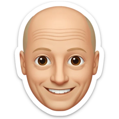 Manfredi Aliquò, Italian Actor (b.1958) with bald head sticker