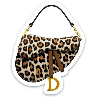 dior leopard design saddle bag sticker