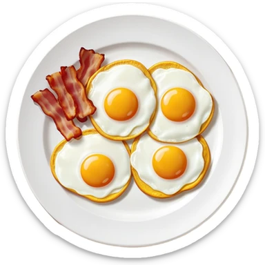 Bacon and eggs breakfast plate sticker