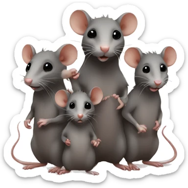 Rats with their family  sticker