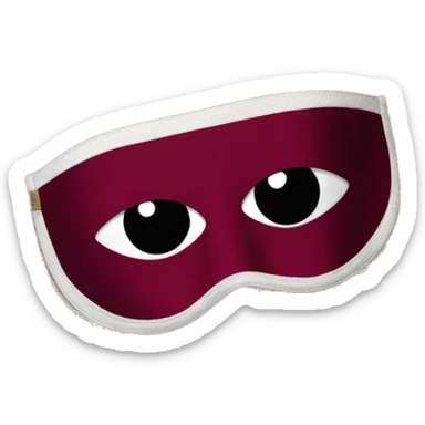 Bordeaux red silk eye mask sticker
