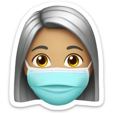 girl with face mask on sticker