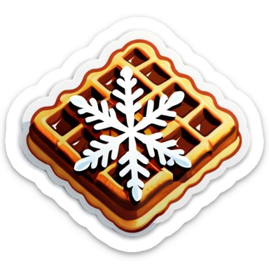 waffle with snowflakes sticker
